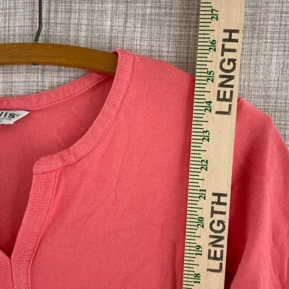 Orvis 3/4 sleeve shirt Top Womens 2157 pink 2157 - Picture 3 of 8